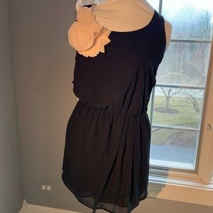 AQUA -Black Cocktail Dress with Flower size L